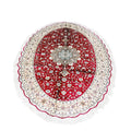 Luxury Ruby Oval Medallion Silk Rug