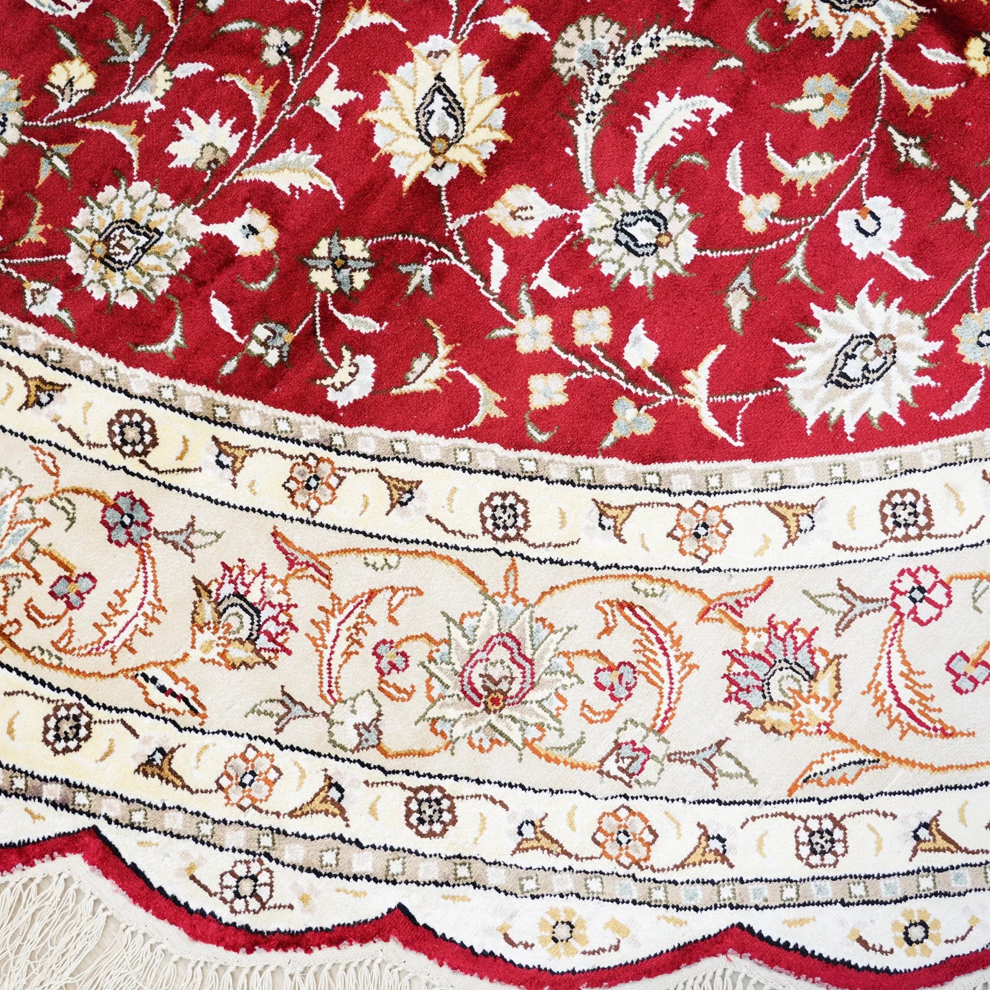Close-up of Ruby Oval Medallion Rug