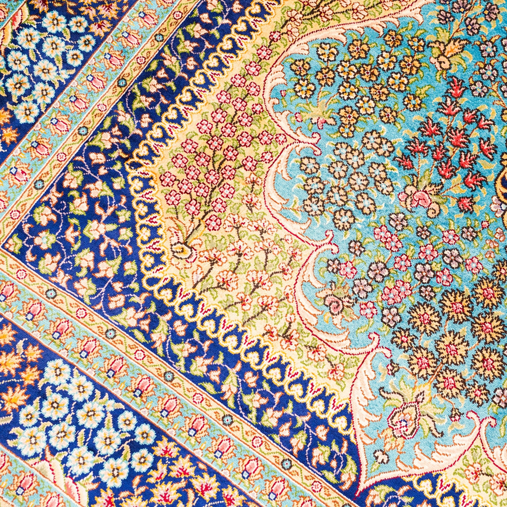 Close up of medallion rug 