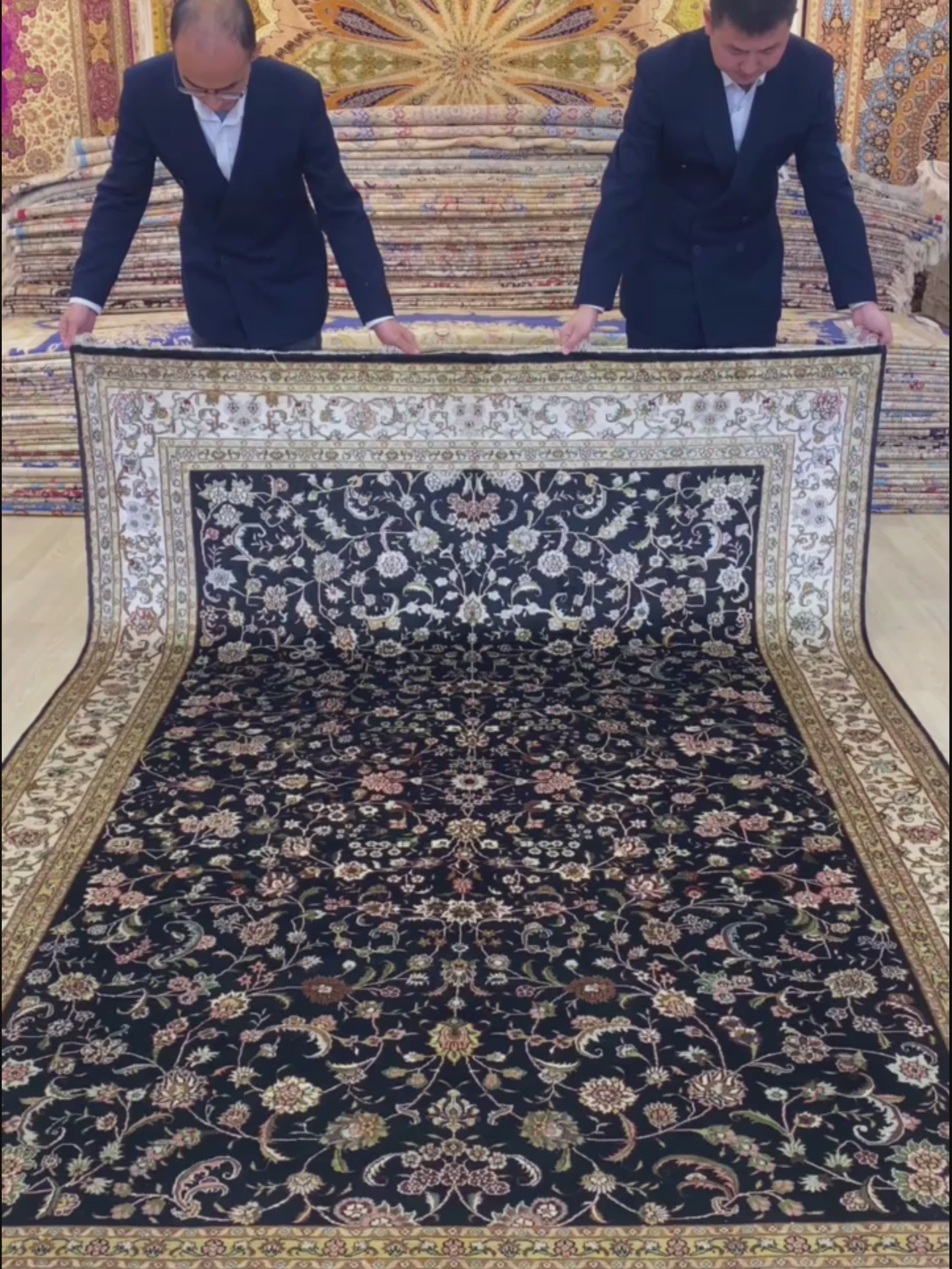 Video of The Tabriz Noir Garden Rug