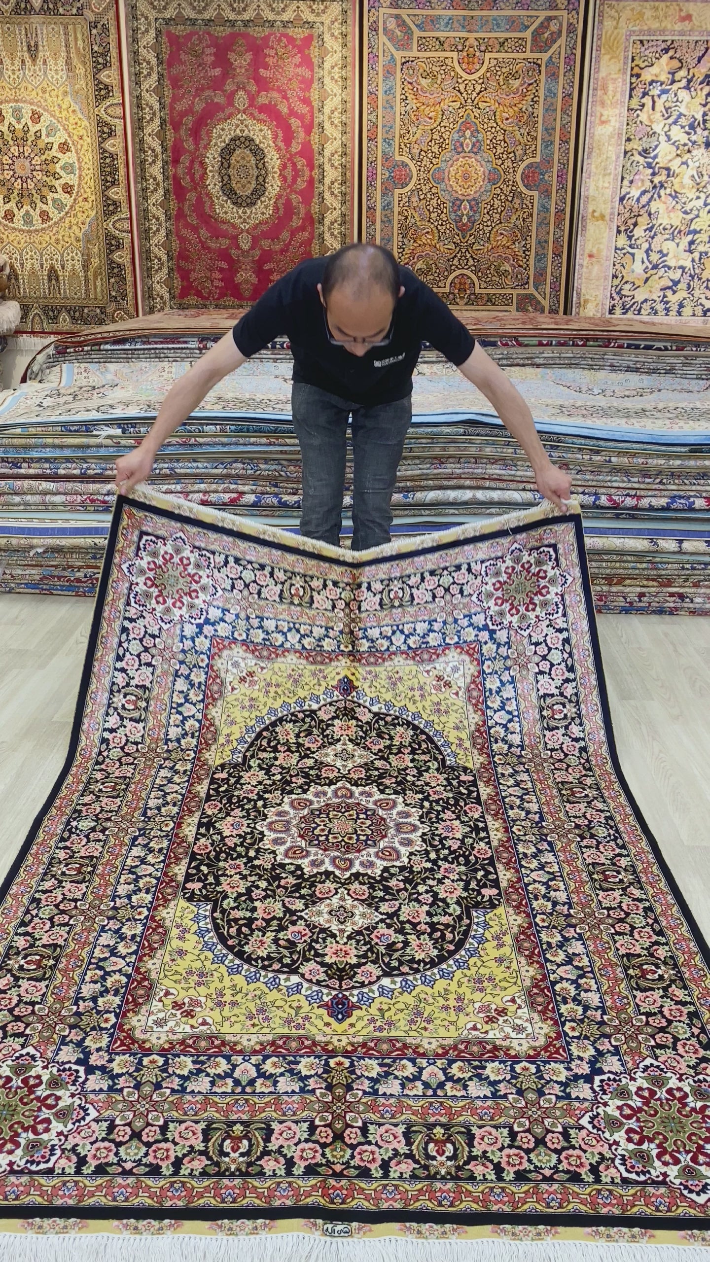 Tabriz Midnight Medallion Rug video